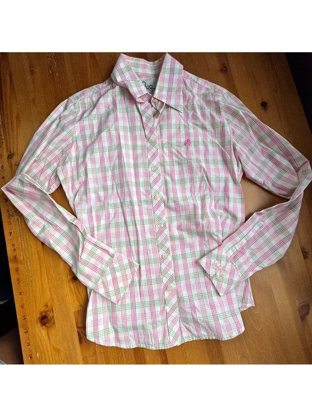 Lilly Pulitzer vintage plaid button down blouse size 2